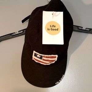 Life is Good NWT Black Patriotic Ball Cap